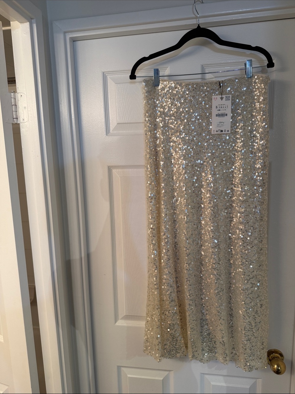 Zara Gold Sequin Maxi Skirt